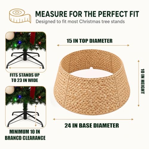 24 Inch Christmas Tree Collar, Hyacinth Base Cover for Artificial Trees - SUKETIL
