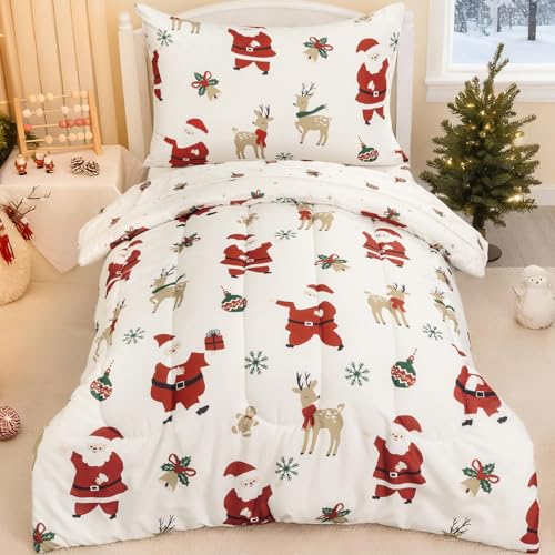 Toddler Bedding Set with Quilt & Sheets - Christmas Variation