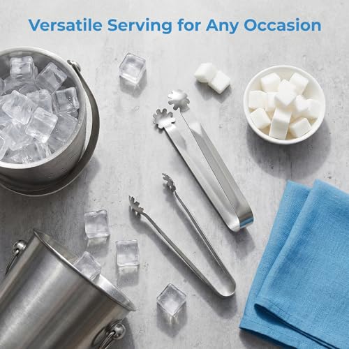 Mini Stainless Steel Ice Tongs 3.5 Inch Small Grabber for Ice and Sugar Cubes
