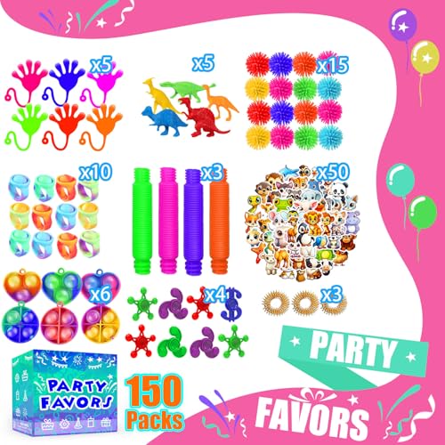 PHIMOTA 150-Pack Fidget Toys Bulk & Party Favors for Kids