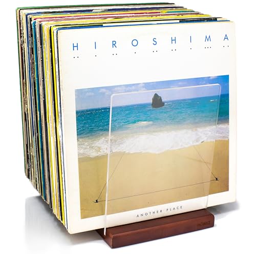 Mid-Century Vinyl Record Storage Holder - Holds 60-70 LP Albums, Brown