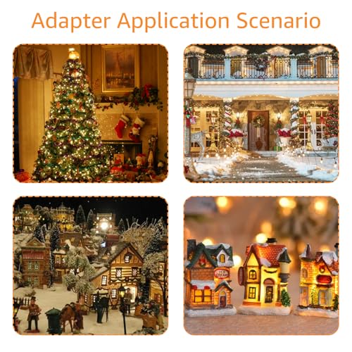 AC/DC 4.5V Power Adapter Compatible with Lemax Lighted Accessory 74707 74295 84428 94565 94566 94527 94563 94564 64517 44241 Fits for Christmas Micro Lighting Building Decoration (with 6 Output)