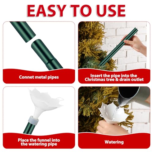 Stainless Steel Christmas Tree Watering Funnel with 40-Inch Tube