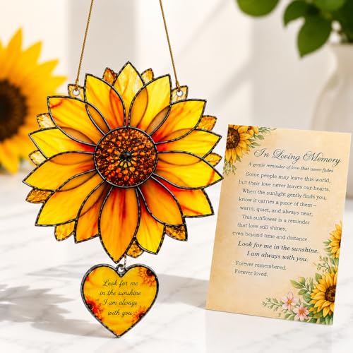 Sunflower Memorial Suncatcher Ornament - Sympathy Bereavement Keepsake