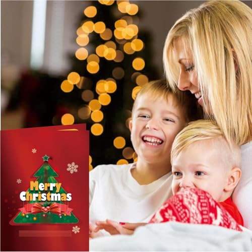Merry Christmas Cards Set 8 An Envelope & Stickers Included 4x6 Inch Thank You Cards