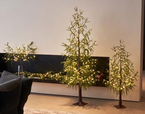 4ft Lighted Norfolk Pine Tree with 180 LED Fairy Lights - Indoor Outdoor Holiday Decor (BAOLITVINE)