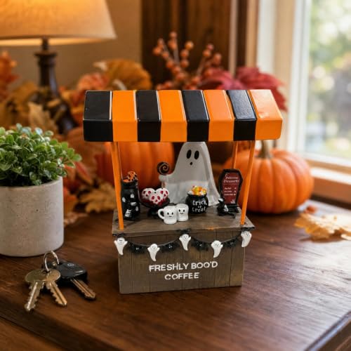 Spooky Ghost Halloween Figurine, Resin Decorative Statue for Coffee Bar