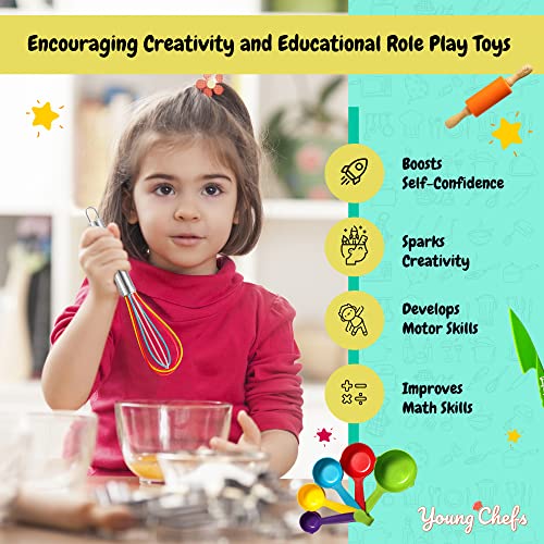 19-Piece Real Kids Baking Set and Cooking Kit with Safe Utensils