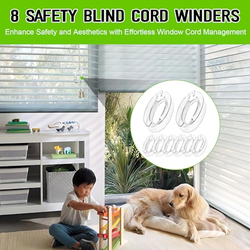 8-Pack Window Blind Cord Holders for Child and Pet Safety