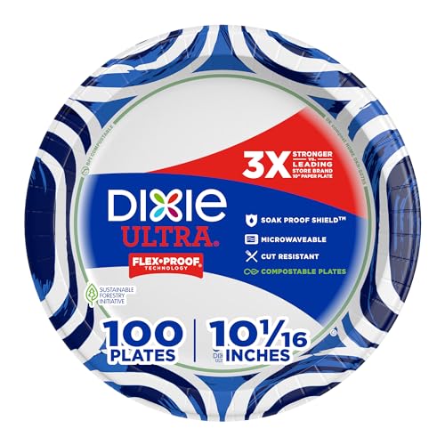 Dixie Ultra Large Heavy Duty Paper Plates 10 Inch 100 Count