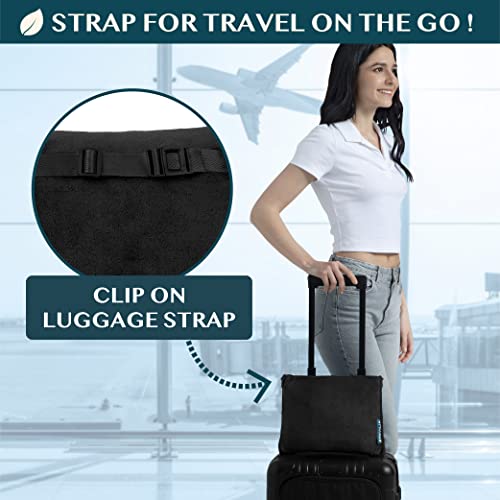 Travel Blanket Pillow 2-in-1 Combo Set - Compact Airplane Blanket, 60x43
