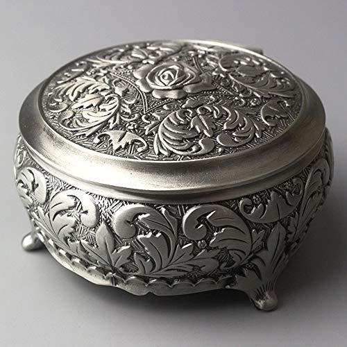 Vintage Embossed Metal Music Box - Once Upon a December Melody