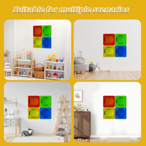 4 Pcs Sensory Wall Bubble Mirrors, Shatterproof Acrylic Kids Mirror Set