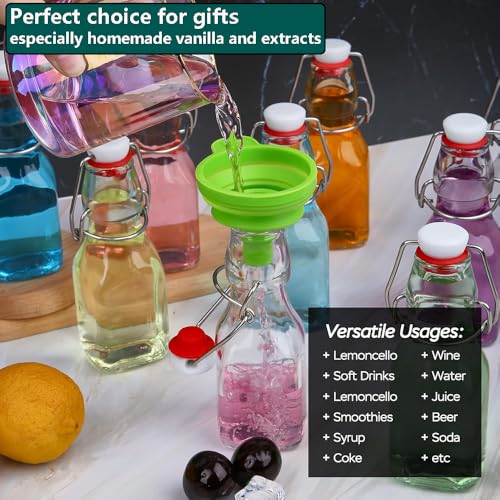 Swing Top Glass Bottles 4 oz with Airtight Flip Lids, 10 Pack