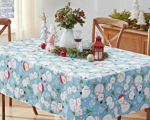 Newbridge Let It Snow Blue Christmas 60 x 120 Rectangle Vinyl