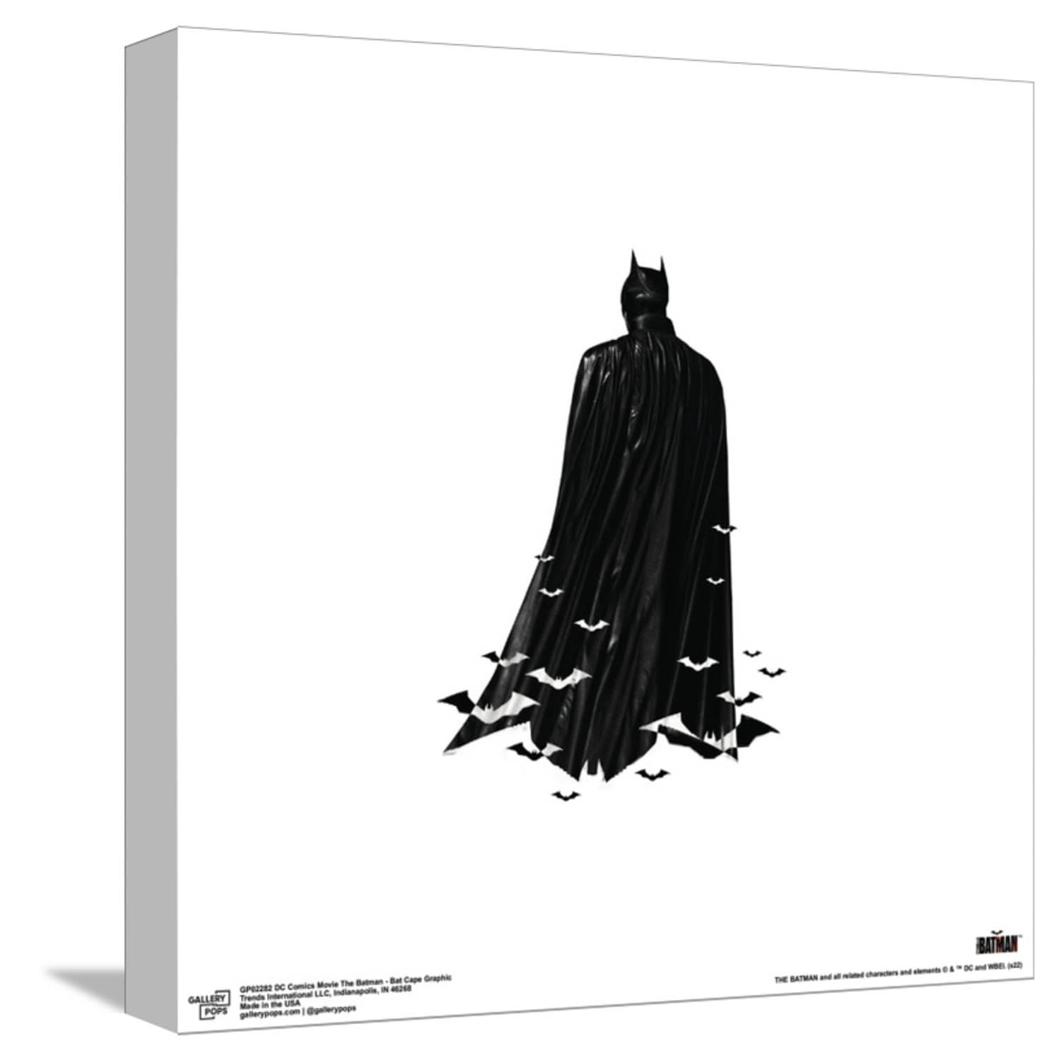Gallery Pops DC Comics The Batman - Bat Cape Graphic Canvas Wall Art, Unframed Version, 12" x 12" Gallery Pops Canvas Wall Art
