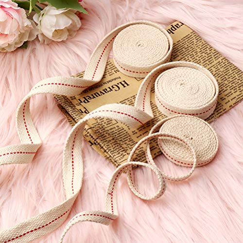 Flat Cotton Oil Lamp Wicks - 3 Rolls Cut-to-Size Lantern Wicks (19.5 Ft)