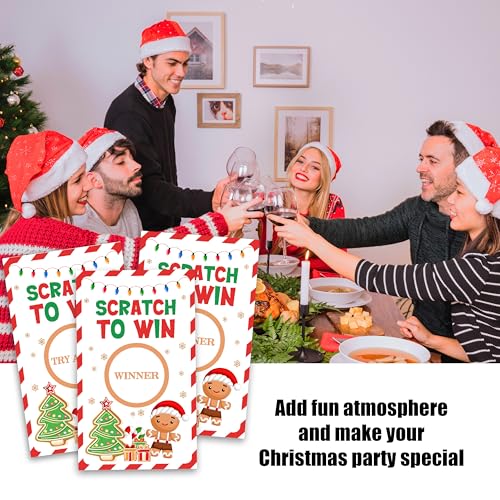 TIOFUNO Christmas Scratch Off Cards 50 Pcs Multicolor - Scratch to Win Party Game Cards