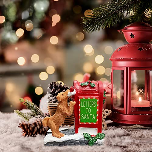 Miniature Puppy Letter to Santa Christmas Village Figurine Ornament