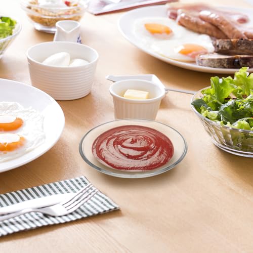 Zerodeko Glass Tea Saucer Set of 4 – Elegant Round Snack & Coffee Plate