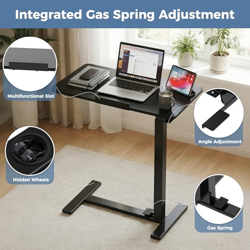 DUMOS Adjustable Overbed Bedside Table & Standing Desk for Hospital & Home