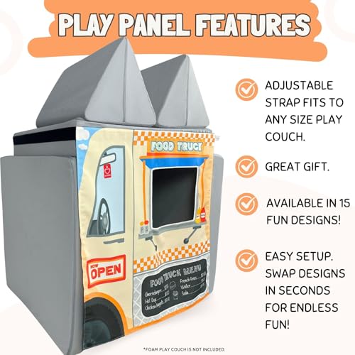 Food Truck Play Panel for Kids Foam Sofa with Adjustable Velcro Strap
