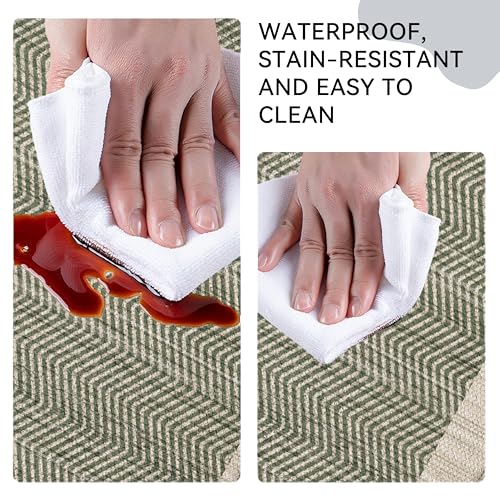 Sage Green Anti-Fatigue Kitchen Rug Set, 2-Piece Cushioned Floor Mats