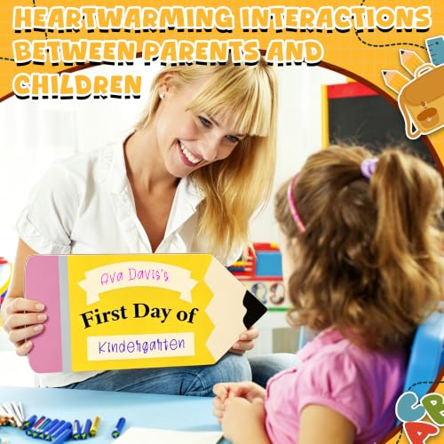 First and Last Day of School Chalkboard Sign - Pencil-Shaped Reusable Board