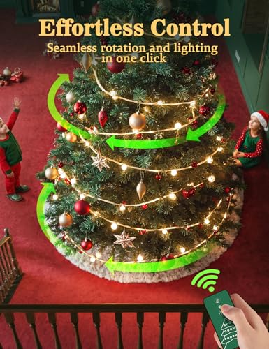Springlift Deep Green 2026 Upgrade Rotating Christmas Tree Stand with Remote, Adjustable for Up to 7.5ft 90lb Artificial Tree