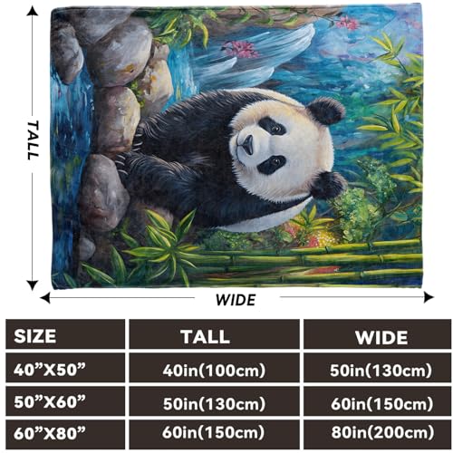 Lugiu Panda Blanket 80x60in - Soft Plush Cozy Faux Fur Throw for Couch & Bedroom