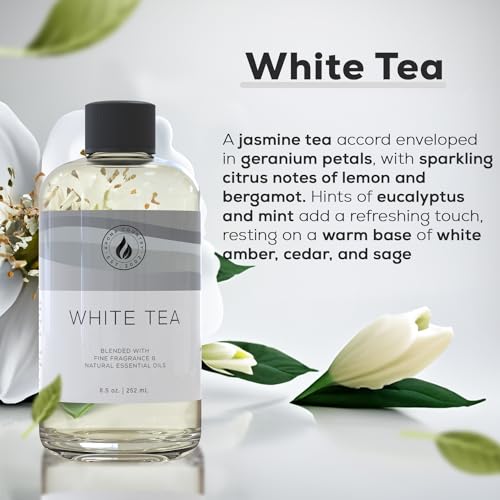White Tea Luxury Diffuser Oil Refill (8.5 Fl Oz) - Hotel Scent Home Fragrance