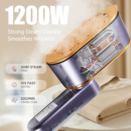 2-in-1 Portable Travel Garment Steamer and Dry Iron - 1200W Compact Wrinkle Remover