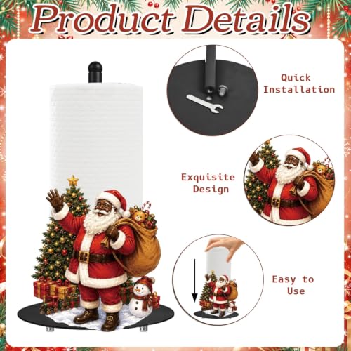 African Santa Christmas Paper Towel Holder - Inclusive Holiday Kitchen Decor