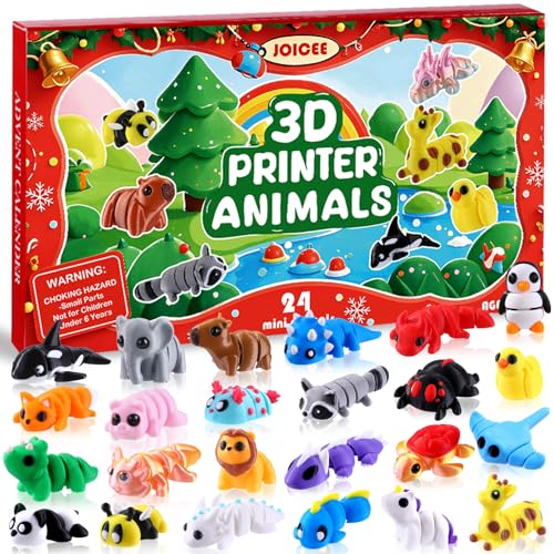 24 Days Christmas Advent Calendar with Articulated 3D Animal Fidget Toys