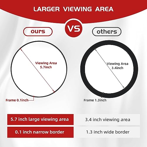 Black 10X Magnifying Makeup Mirror with 3 Suction Cups - 6 Inch Portable Handheld Cosmetic Mirror for Travel & Bathroom
