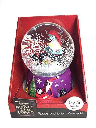 Nightmare Before Christmas Sally & Black Cat Musical SnoMotion Waterglobe