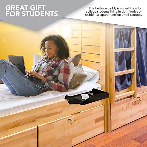 Clip-On Bedside Shelf for Bunk Bed, Dorm Room Nightstand with Cup Holder