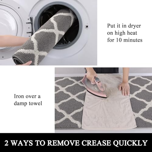 Washable 20" x 59" Non-Slip Runner Rug, Indoor Dirt Trapping Floor Mat