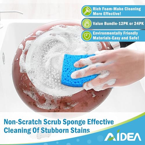 AIDEA Non-Scratch Scrub Sponges for Dishes and Kitchen 24-Count