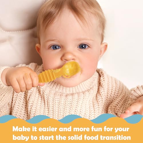 8-Piece Silicone Baby Weaning Spoons Set for Self Feeding and Solids