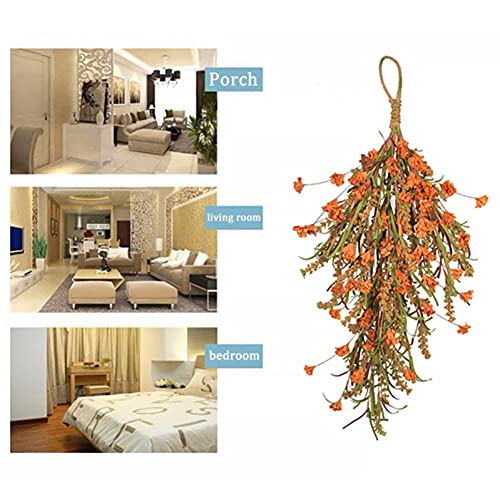 25 Inch Autumn Harvest Wheat Swag, Artificial Floral Garland for Door