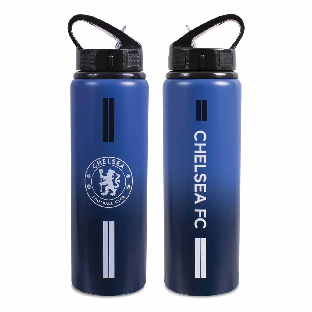Chelsea F.C. Unisex Team Merchandise 750ml Aluminium Fade Bottle, White, One Size UK