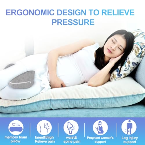 Memory Foam Knee Pillow for Side Sleepers - Ergonomic Leg Support