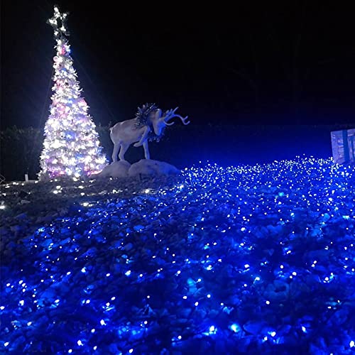 Blue Twinkle Star Christmas Fairy Lights 33ft 100 LED Waterproof String