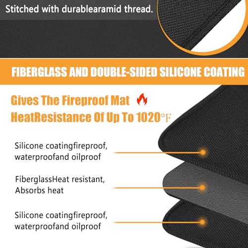 Heat Resistant Countertop Mat for Air Fryer - 20x16 in, Fireproof Slider