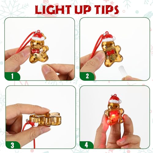 Yinkin Christmas Light-Up Necklace - Gingerbread Man, Brown, 50cm