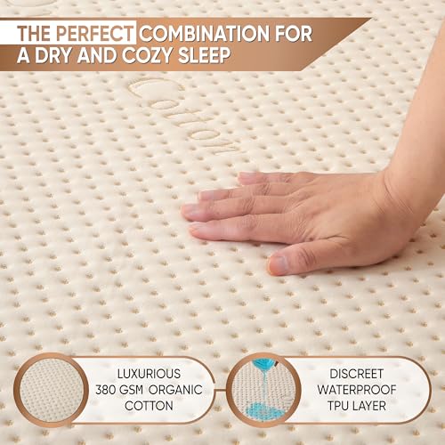 Luxury Waterproof Organic Cotton Mattress Protector - King Size