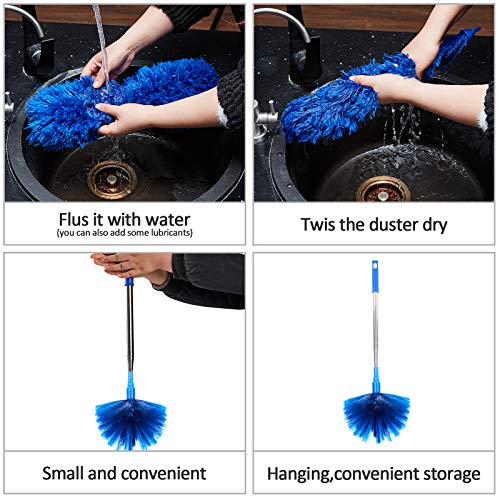 Cobweb Duster Kit with 100-Inch Extension Pole & 2 Washable Duster Heads