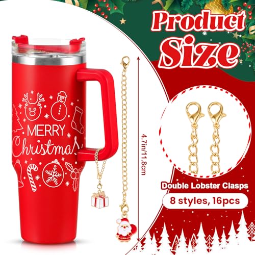8 Pcs Christmas Cup Charms & Chains Set – Tumbler Accessories, Landical, Xmas