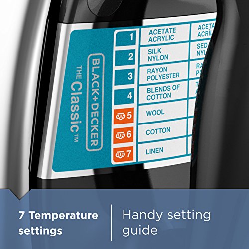 BLACK+DECKER Classic Steam Iron with Aluminum Soleplate and Auto Shutoff